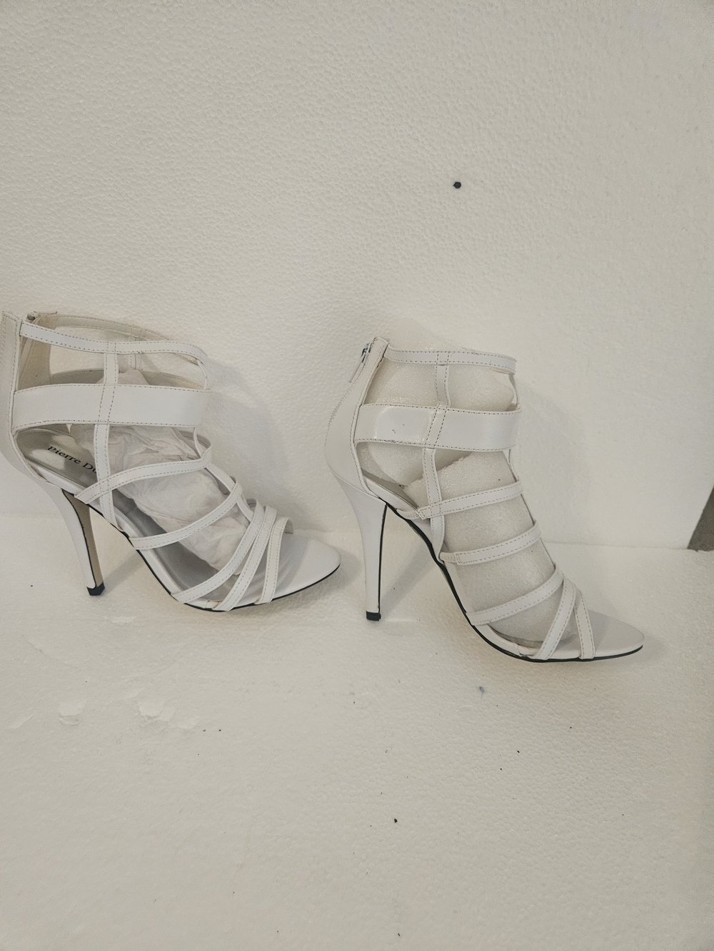 Women's White Strappy High Heel Sandals